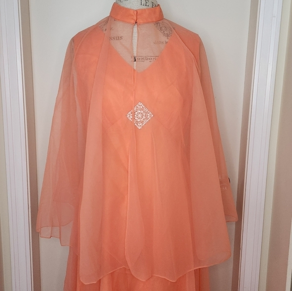 70s orange bridesmaids dress - Picture 5 of 15